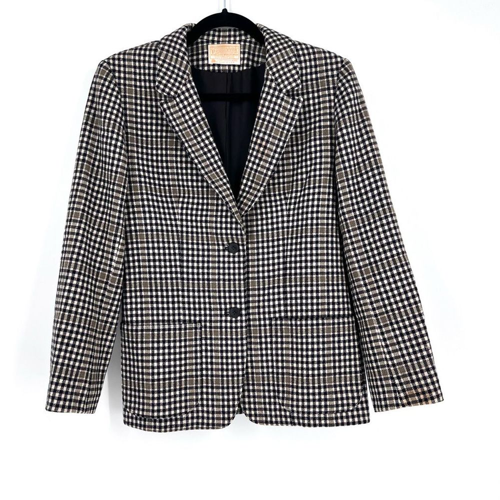 Vintage Pendleton Academic Virgin Wool Plaid One … - image 1